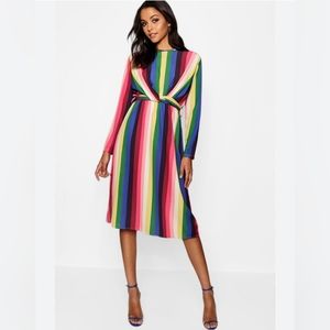 NWT Rainbow tie front midi dress - Sz XL